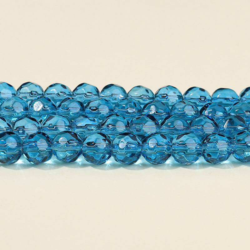 Faceted Round Glass Beads 10mm Clear Pastel Colors 50pcs 6