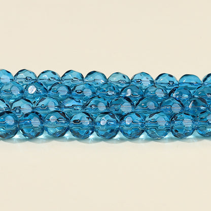 Faceted Round Glass Beads 10mm Clear Pastel Colors 50pcs 6