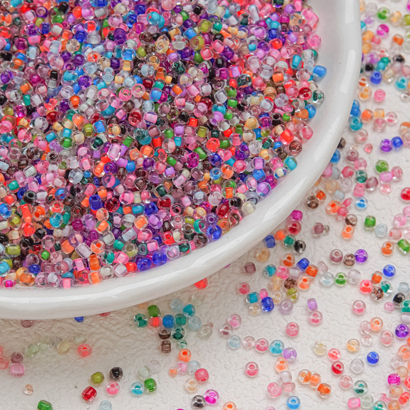 Dyed Core Seed Glass Beads 3mm Translucent Mixed Colors
