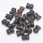 Electroplated Bear Glass Beads 12mm 14mm Mixed Metallic Colors 20pcs 23