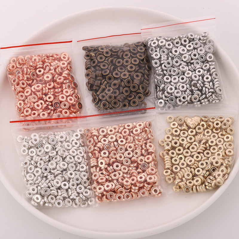 Plating Spacer Acrylic Beads 6mm CCB Plastic Metallic Mixed 200pcs