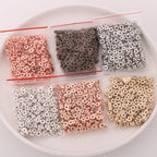 Plating Spacer Acrylic Beads 6mm CCB Plastic Metallic Mixed 200pcs