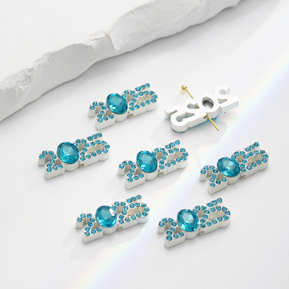 Plate Rhinestone Beads 23mm Alloy 2025 Embeded Mixed Colors 10pcs 2