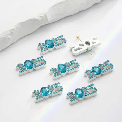 Plate Rhinestone Beads 23mm Alloy 2025 Embeded Mixed Colors 10pcs 2