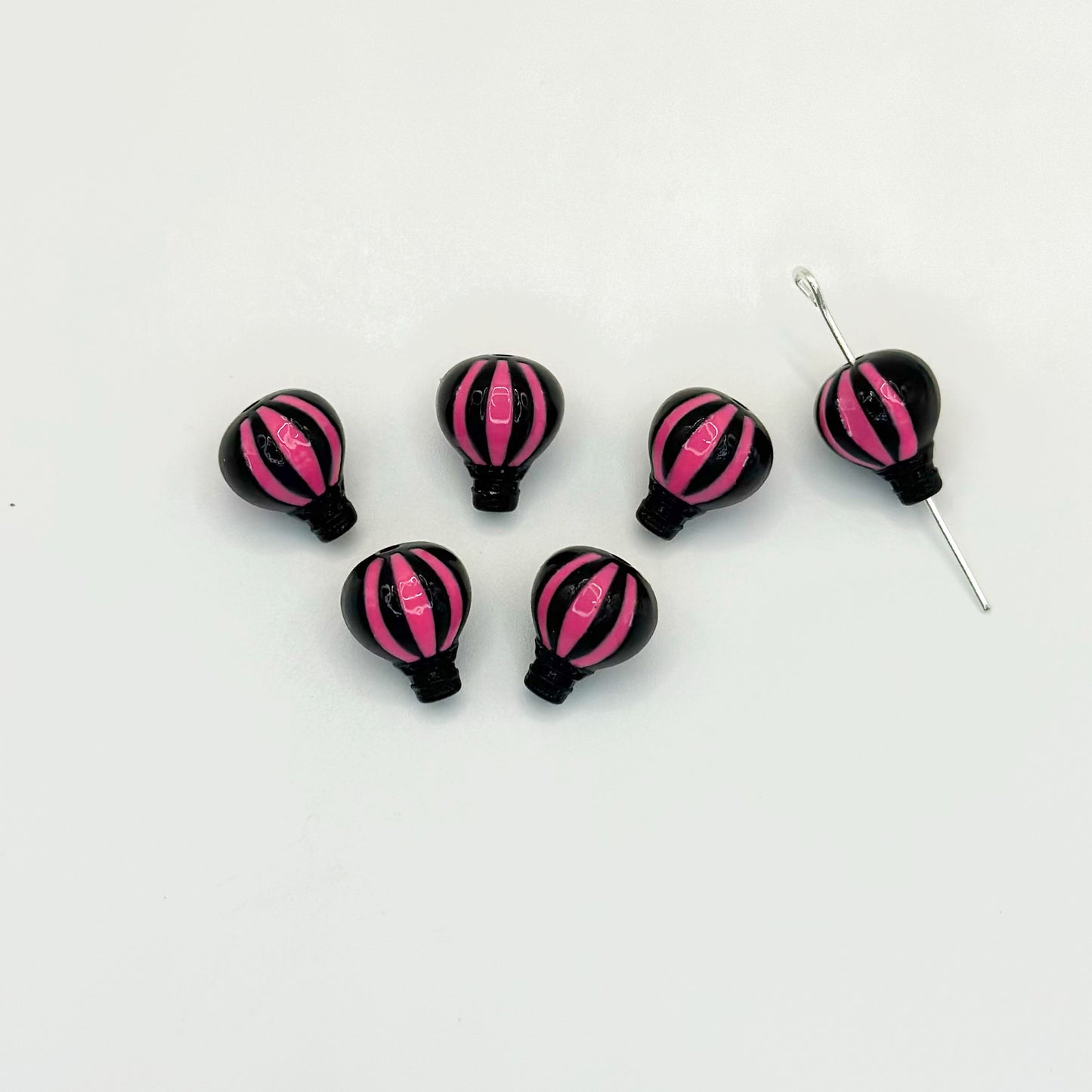 Hot Air Balloon Metal Beads 12mm Painted Alloy 10pcs 17