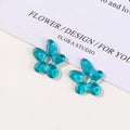 Lampwork Glass Beads Irregular Five Petal Flower Transparent 19mm 3pcs 6