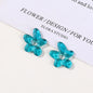 Lampwork Glass Beads Irregular Five Petal Flower Transparent 19mm 3pcs 6