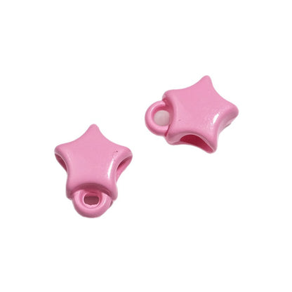 Baking Painted Star Acrylic Beads 14mm Glossy Colorful 50pcs 3