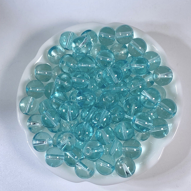 Transparent Glass Beads 10mm Soft Pastel Glossy Finish 100pcs 15