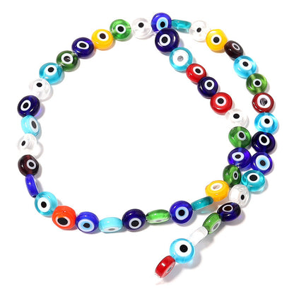 Flat Millefiori Evil Eye Lampwork Seed Glass Beads 4mm 90pcs 15