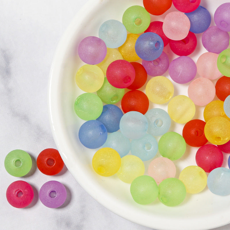 Frosted Oval Acrylic Beads 10mm Vibrant Rainbow Colors 200pcs 7