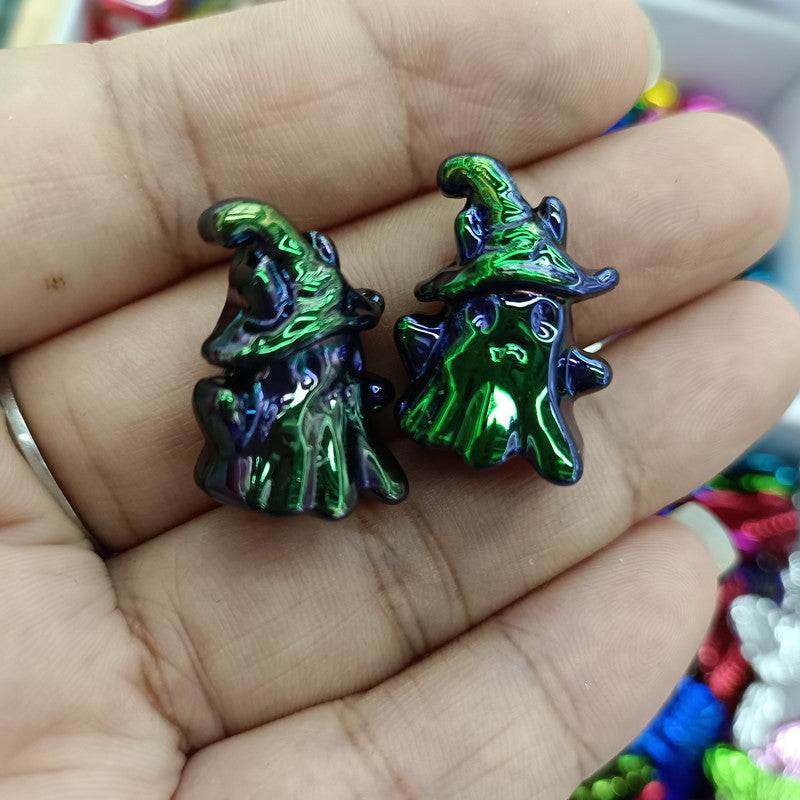 UV Plating Ghost Acrylic Beads 16x22mm Glossy Colorful 100pcs 11