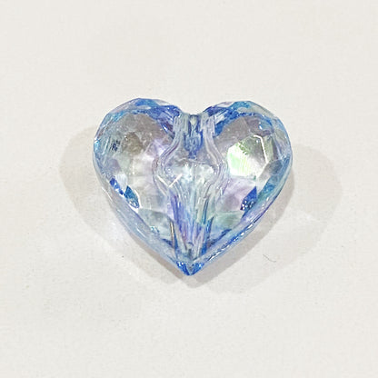 Clear Heart and Star Acrylic Beads 17-20mm Iridescent AB Coated 20pcs 15