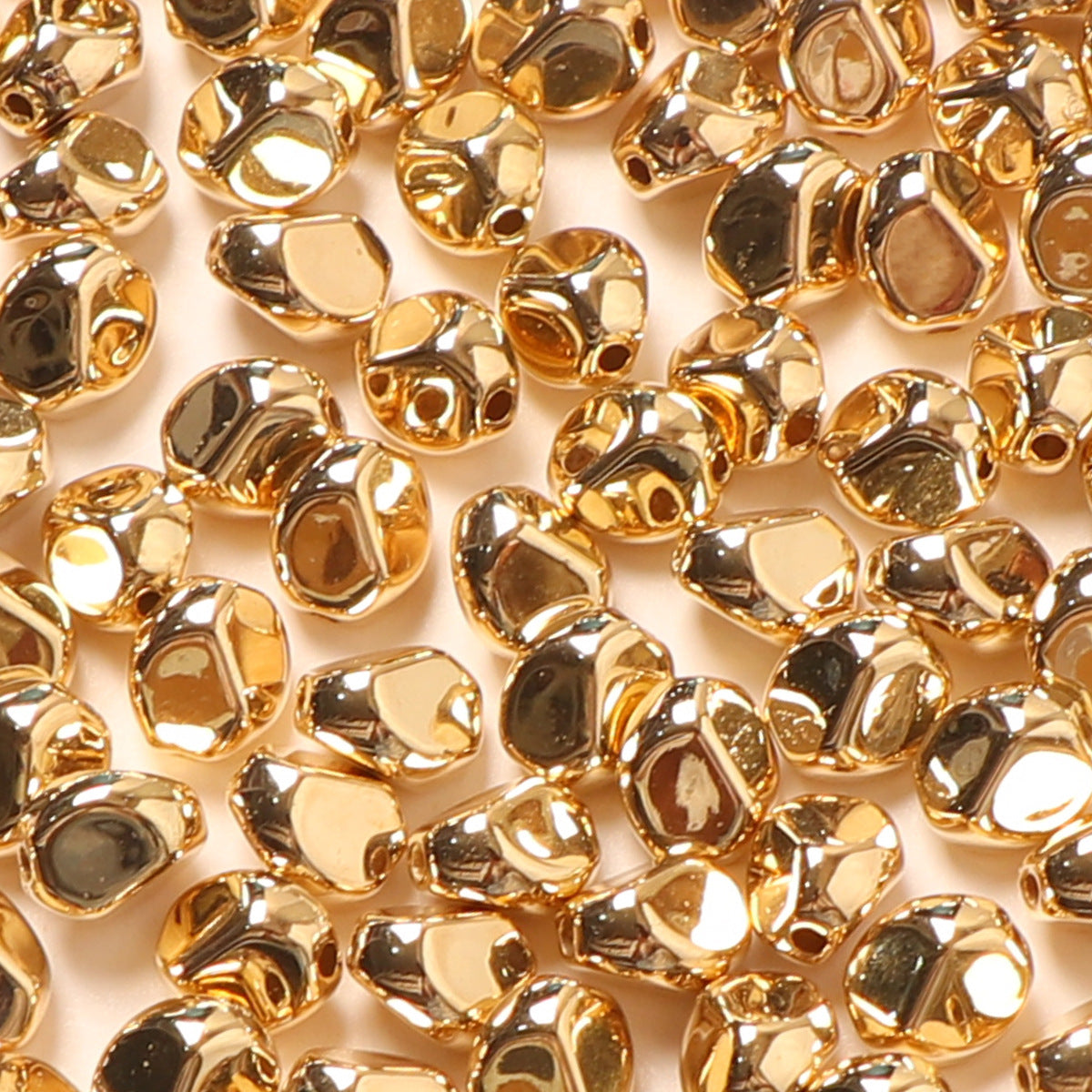 Irregular Gravel Shaped CCB Plastic Beads 7mm Glossy Gold and Silver 200pcs 6