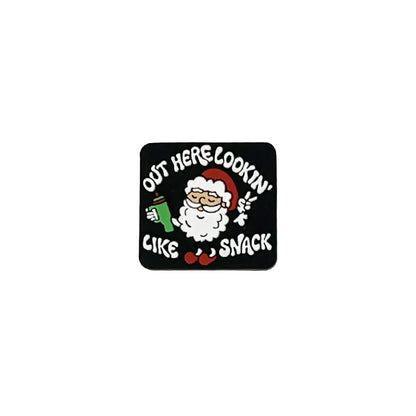 Silicone Focal Beads Christmas Skeleton Stitch With Santa Hats 20pcs 12