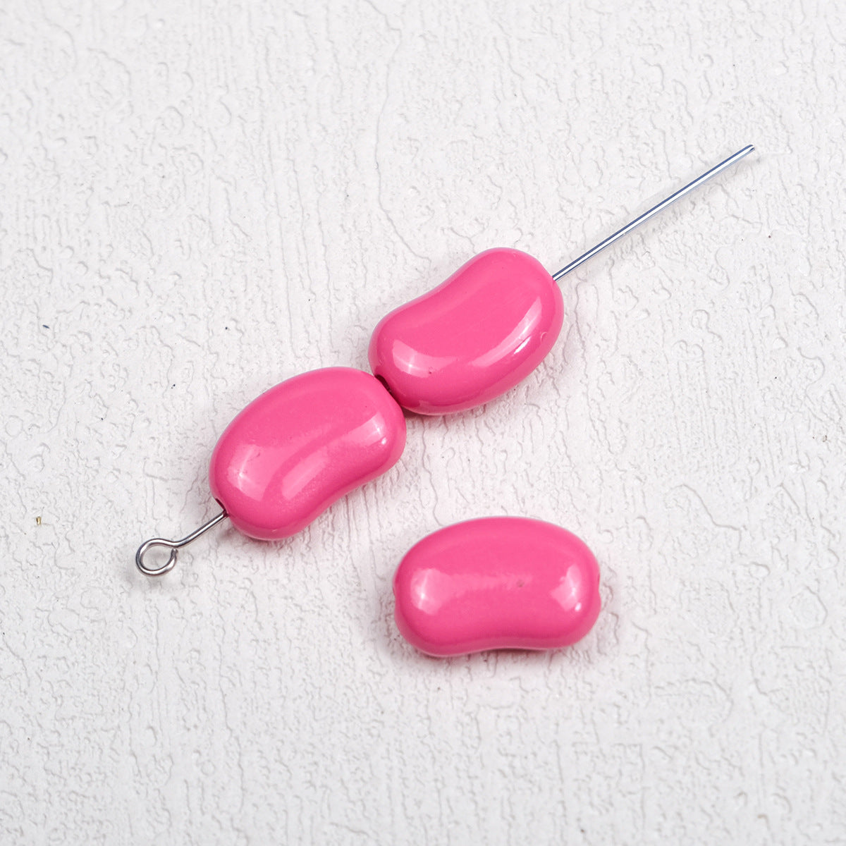 Painted Pea Acrylic Beads 15mm Glossy Jelly Bean Style 50pcs 5