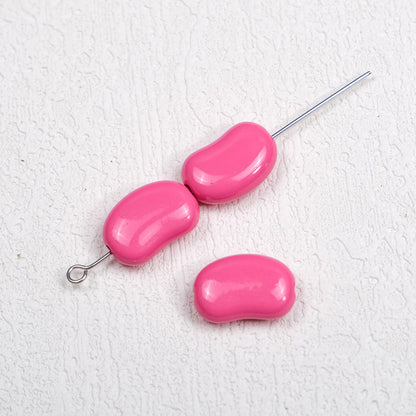 Painted Pea Acrylic Beads 15mm Glossy Jelly Bean Style 50pcs 5