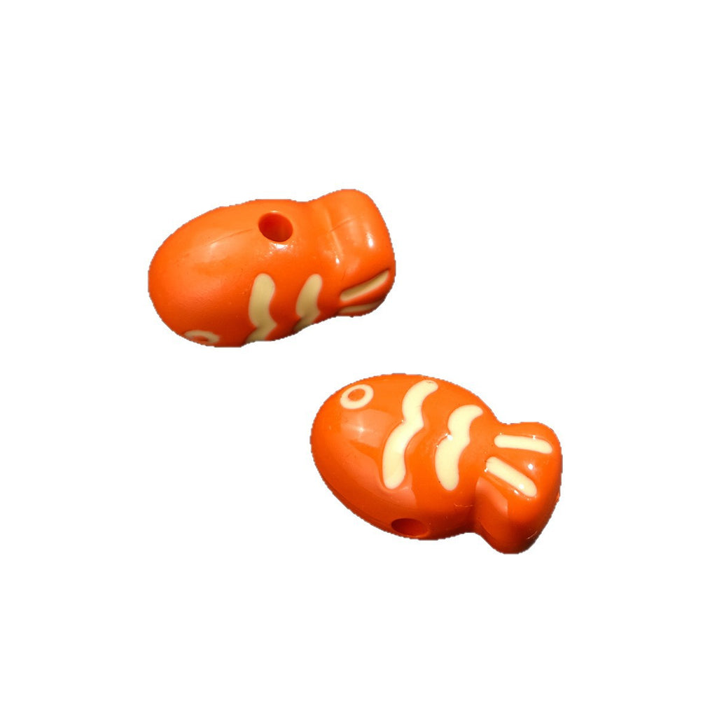 Painted Fish Acrylic Beads 22mm Colorful Cute 20pcs 5