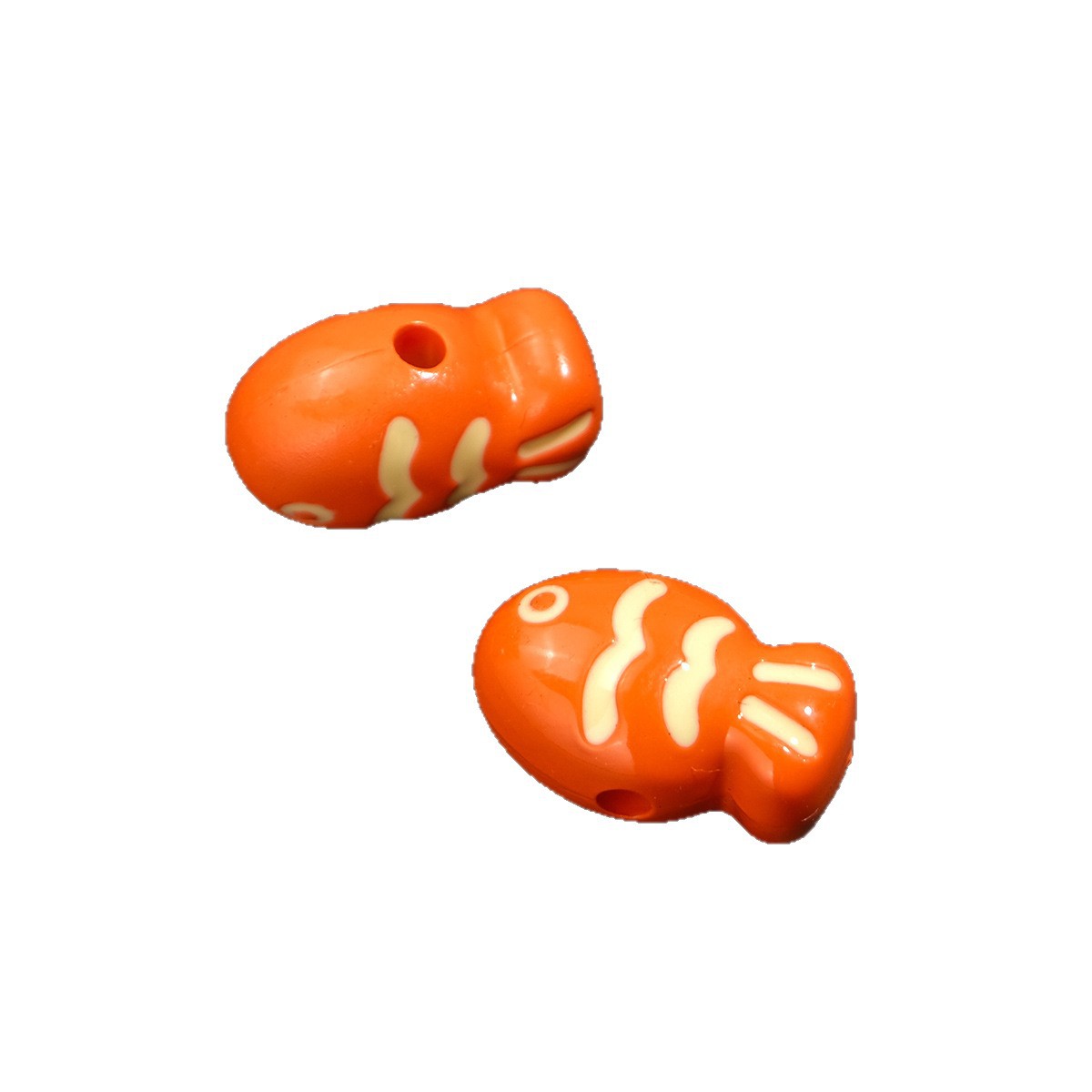 Painted Fish Acrylic Beads 22mm Colorful Cute 20pcs 5