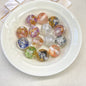 Clear Gild Tinsel Resin Beads 16mm Round Multicolor 50pcs 16