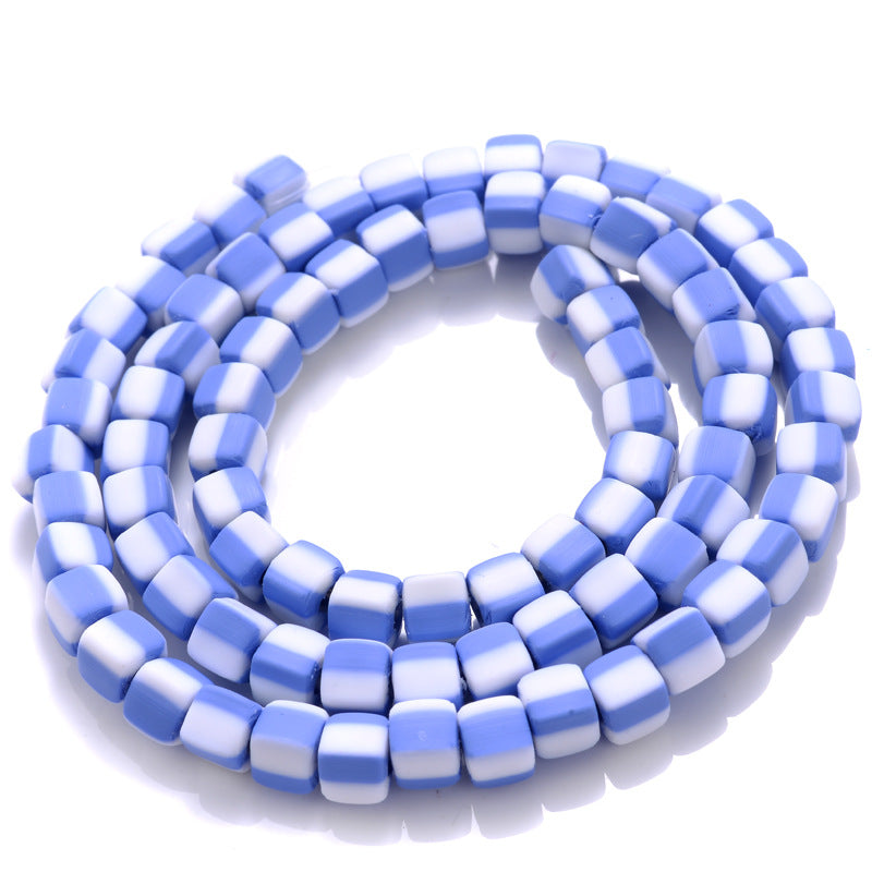 Cube Clay Beads 4mm Two-Color Matte Finish 10 Strands 820pcs 6
