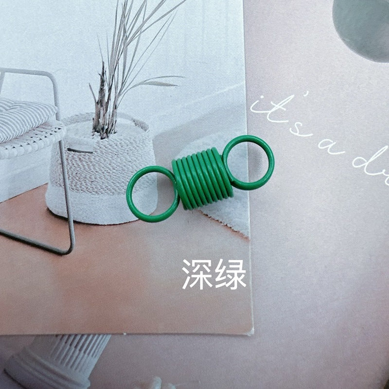 Alloy Spring Beading Stopper Keychain Hardware Colorful 29mm 30pcs 10