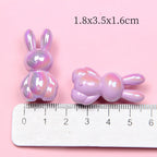 Glow Bunny Acrylic Beads 35mm UV Plating Pastel Colors 10pcs 2