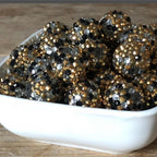 Rhinestone Bubblegum Beads 10-22mm Gold and Silver Mixed Resin 5pcs