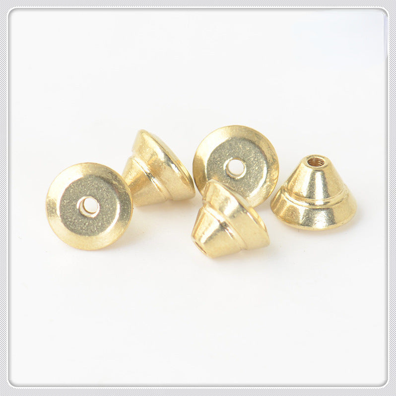 Brass Tower Metal Beads 7mm Double Layer Stepped Finish 100pcs 4
