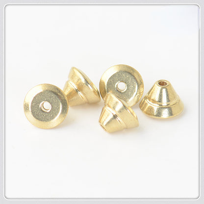 Brass Tower Metal Beads 7mm Double Layer Stepped Finish 100pcs 4