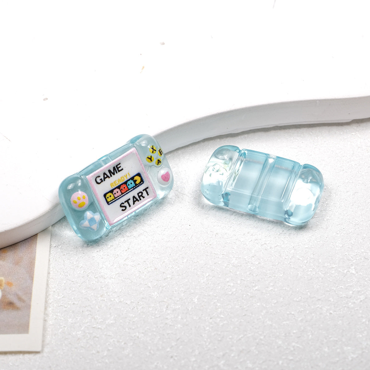 Clear Square Acrylic Beads 25mm Game Console Printed 10pcs 7