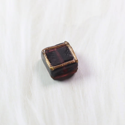 Lampwork Glass Beads Square 12mm Transparent Filigree 20pcs 9