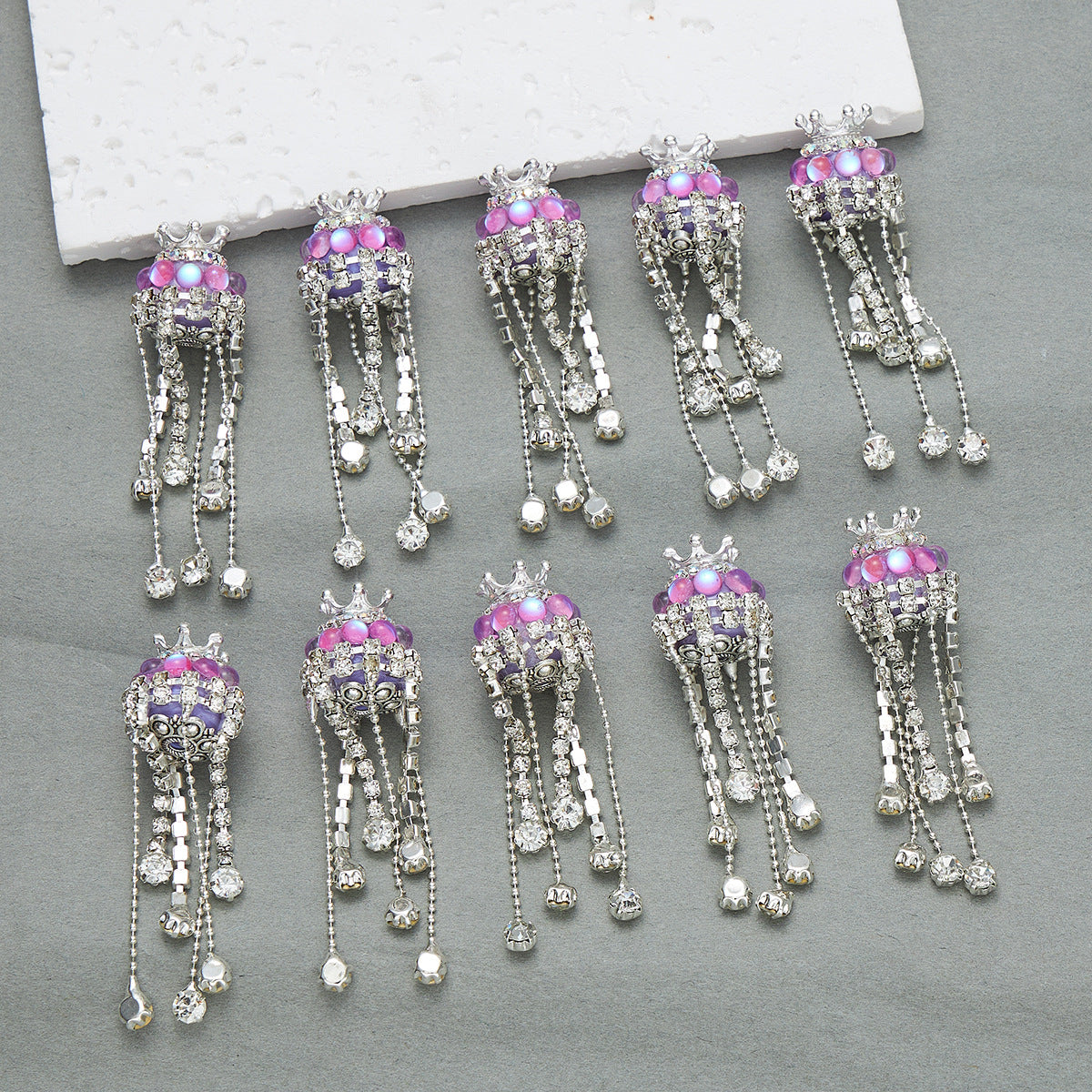 Tassel Crown Rhinestone Beads 19mm Decorative Ball 2pc 8