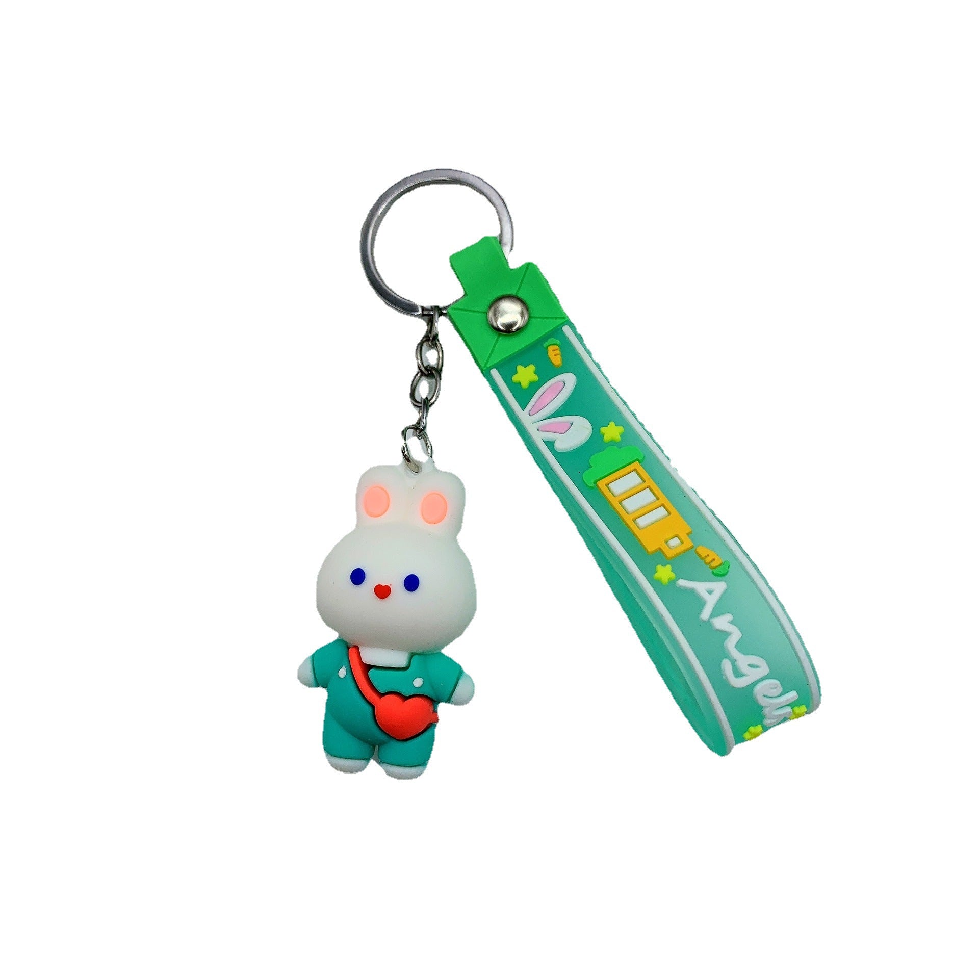 Silicone Rabbit Keychain Cute Pastel Bunny Charm Accessory 5