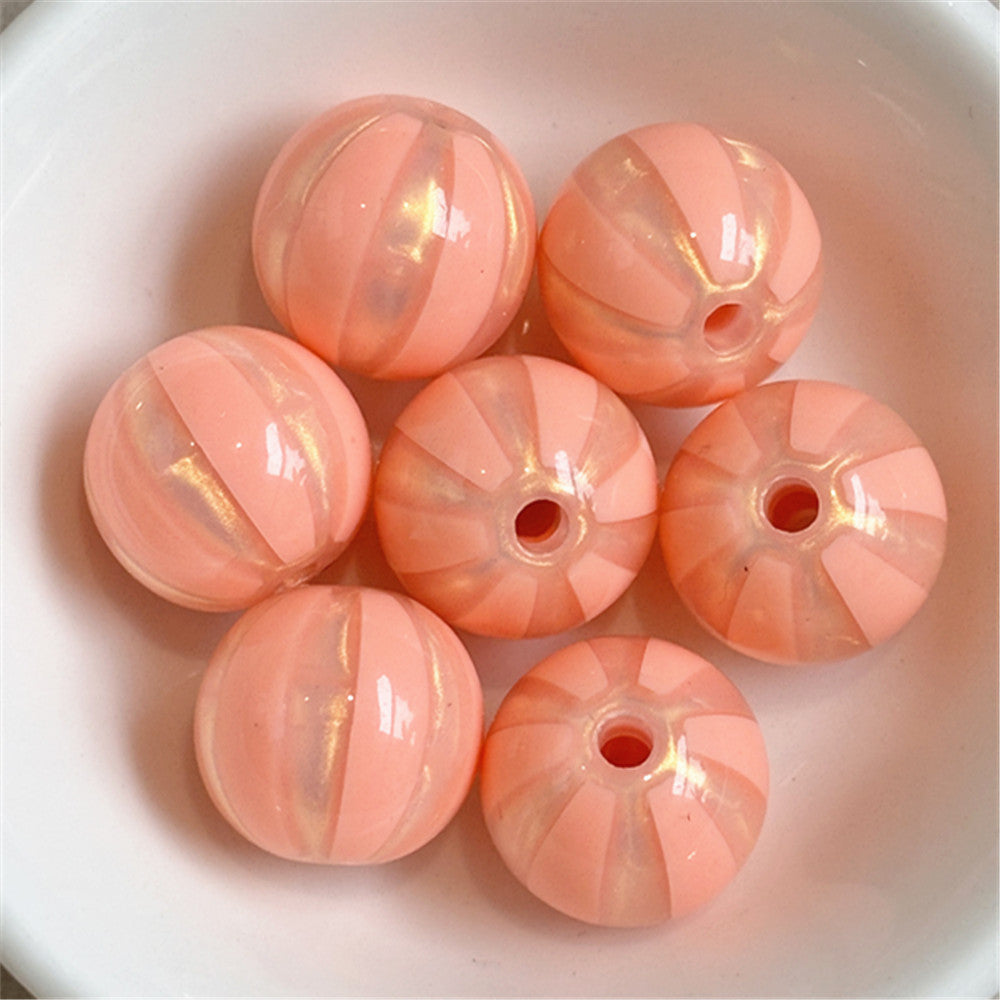 Shimmer Striped Acrylic Beads 16mm Colorful Glossy 100pcs 10