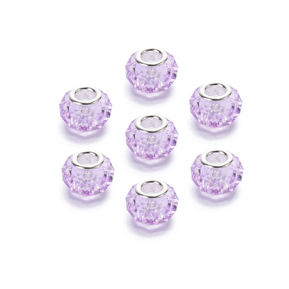 Acrylic Spacer Beads 14mm Imitation Crystal Large Hole 30pcs 14