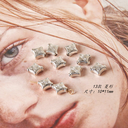 Plating Irregular Shaped Acrylic Beads Metal Colored Silver 100pcs 18