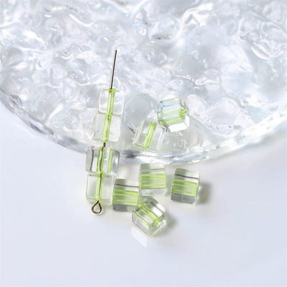 Acrylic Square Acrylic Beads 8mm Pastel Filled Core Glossy 60pcs 9