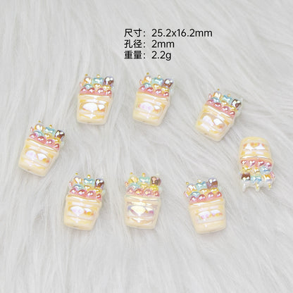 Ice Cream Dessert Resin Beads Glossy Iridescent Pastel 20pcs 9