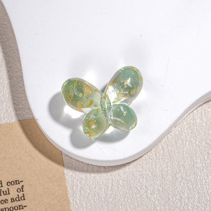 Clear Butterfly Acrylic Beads 27mm Gilded Flecks Pastel 20pcs 8
