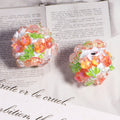 Embellished Bubblegum Beads 20mm Crystal Rose Polymer Clay 5pcs 6