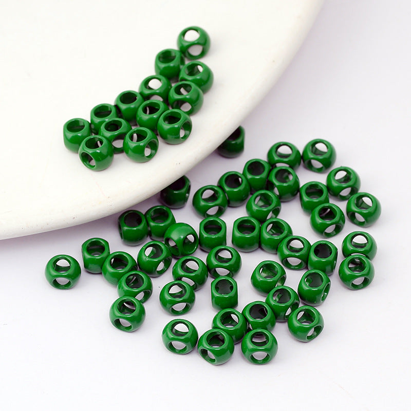 Cube Metal Beads 5mm Baking Painted Zinc Alloy 50pcs 5