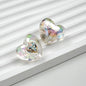 UV Plating Faceted Heart Acrylic Beads 21mm Transparent 10pcs 8