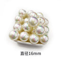 Plating Round Acrylic Beads 16mm Iridescent Wrinkle Texture 50pcs 6