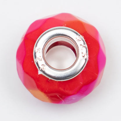 Acrylic Faceted Spacer Beads 15mm UV Plating Large Hole 20pcs 9