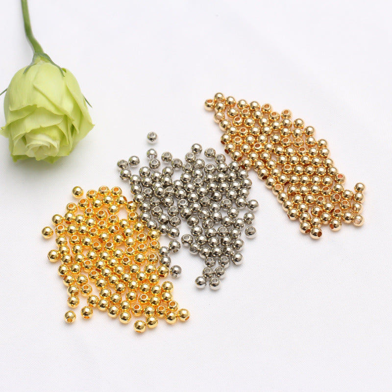 Brass Round Metal Beads 2-8mm Glossy Plating 100pcs 4