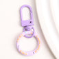 Zinc Alloy Donut Keychain Clasps Spray Painted Hand Paint 51mm 10pcs 13