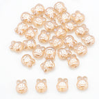 Plating Bunny Head Glass Beads 12mm Iridescent 30pcs 6