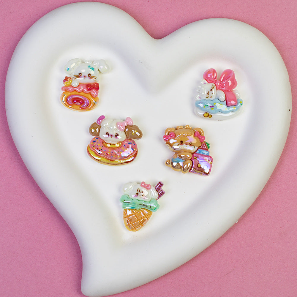 Dessert Cat Series Resin Beads Whimsical Mixed Shapes 20pcs 2