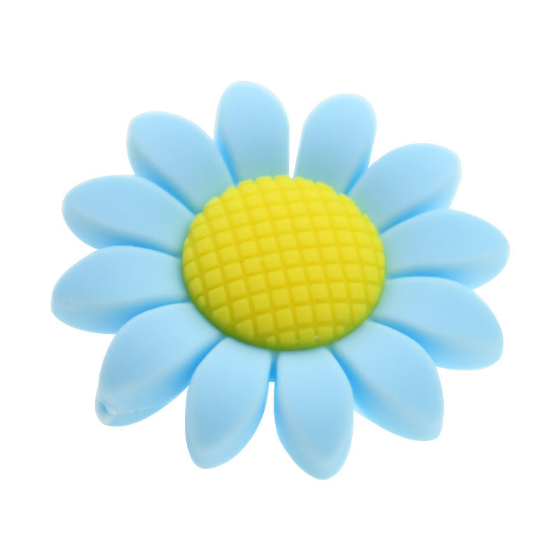 Silicone Focal Beads Sunflower Soft Petal Detailed Center 10pcs 6